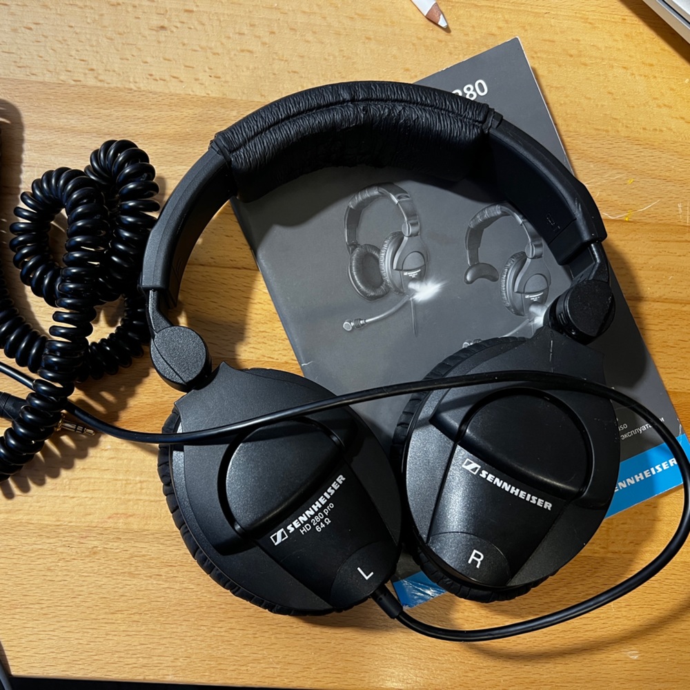 Sennheiser Black Wired HD 280 Pro Headphones, used